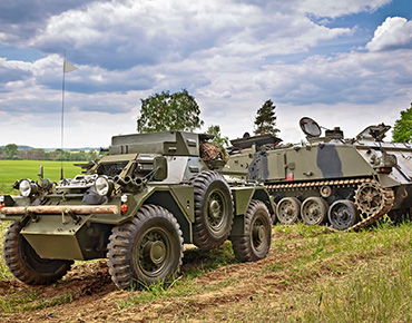military tank in field